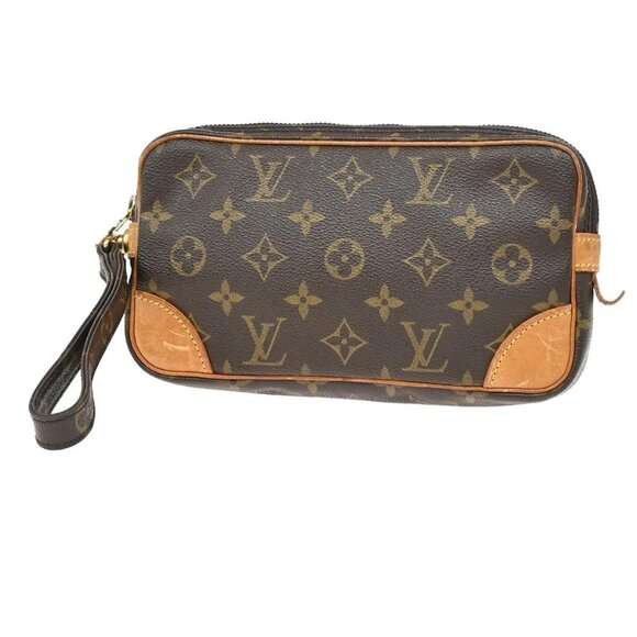 LOUIS VUITTON Marly Dragonne PM Clutch Hand Bag Monogram Leather M51827 32KB133 - Picture 1 of 14